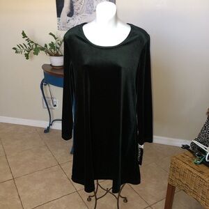 NWT Vintage Y2K Vintage Nites Green Velvet Dress - S